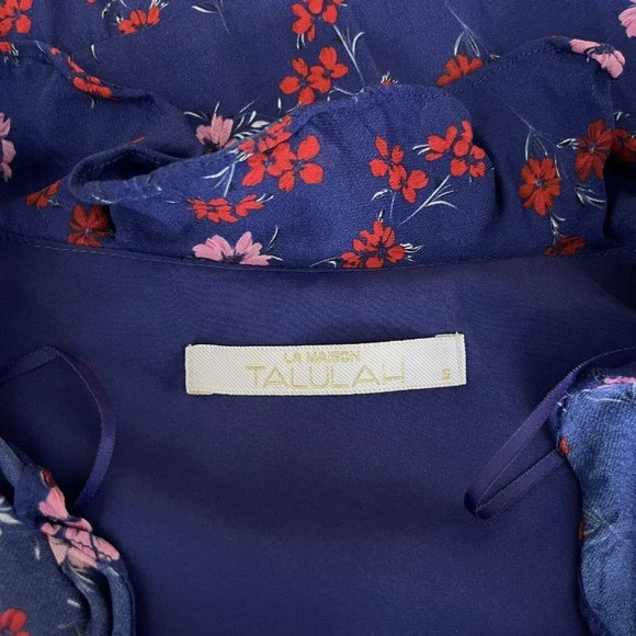 La Maison Talulah The Yearning Ruffle Midi Dress Purple Floral Bohemian Size S - Picture 8 of 8